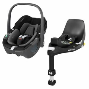 MAXI COSI Set Babyschale Pebble 360 Essential Black plus Basisstation FamilyFix 360