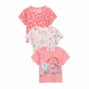 MINOTI 3er-Pack T-Shirts Korallrot/Apricot