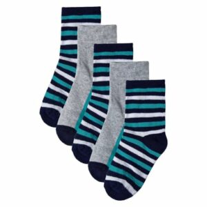 MINOTI 5er-Pack Socken Aquamarin/Weiß/Blau