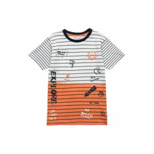 MINOTI T-Shirt Weiß/Orange