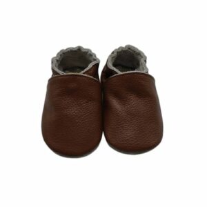 Mejale Baby Krabbelschuhe Einfarbig Dunkelbraun Einfarbig Dunkelbraun