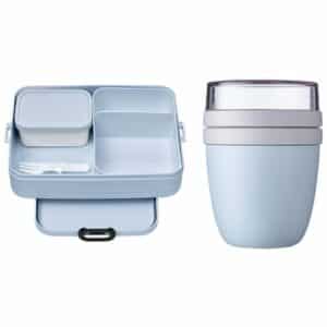 Mepal Lunchpot + Bento Lunchbox Large Ellipse + TAB 2er Set hellblau