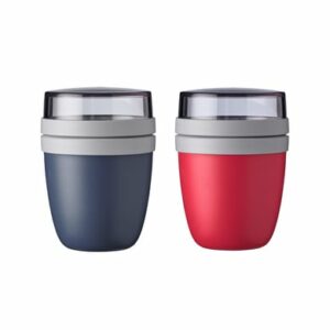 Mepal Lunchpot Mini Ellipse 300 + 120 ml 2er Set dunkelblau-rot