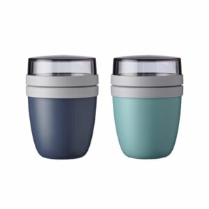 Mepal Lunchpot Mini Ellipse 300 + 120 ml 2er Set türkis-dunkelblau