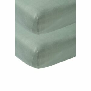 Meyco Jersey Spannbettlaken 2er Pack 40 x 80/90 cm stone green