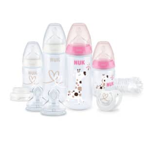 NUK Starterset Perfect Start mit First Choice⁺ Babyflasche in rosa