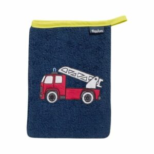 Playshoes Frottee-Waschhandschuh Feuerwehr marine