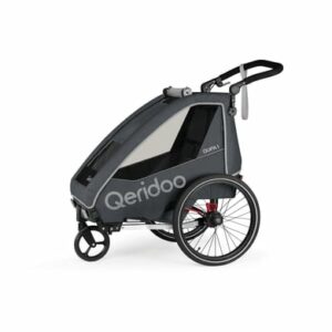 Qeridoo® Kinderfahrradanhänger QUPA 1 Grey Kollektion 2023