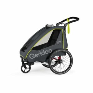 Qeridoo® Kinderfahrradanhänger QUPA 1 Lime Kollektion 2023