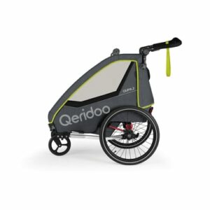 Qeridoo® Kinderfahrradanhänger Qupa 2 Lime Kollektion 2023