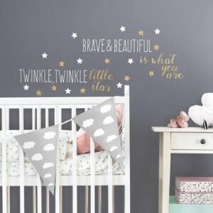 Room Mates Twinkle Twinkle Little Star Quote Mehrfarbig
