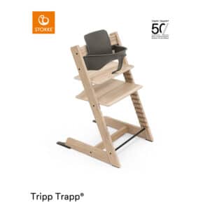 STOKKE® Tripp Trapp® Hochstuhl 50 Jahre Limited Edition Esche inkl. Baby Set Buche Hazy Grey