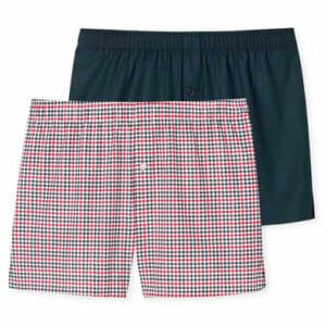 Schiesser Web-Boxershorts Dunkelblau/Rot