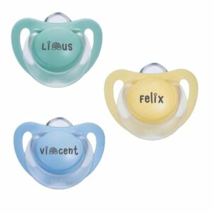 Schnullireich Schnuller mit Namen NUK Namensschnuller Starlight + Rainbow – 2er Set Blau