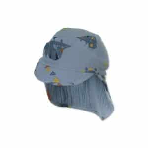 Sterntaler Schirmmütze mit Nackenschutz Dinosaurier hellblau