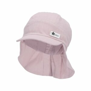 Sterntaler Schirmmütze mit Nackenschutz Leinencharakter rosa