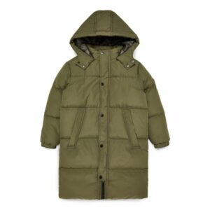 Threadboys Mantel Long-Line Puffer Jacket Hemington Khaki