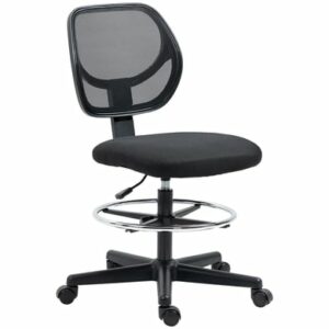Vinsetto Bürostuhl ideal für Sitz und Stehplätze mit Fußstütze schwarz