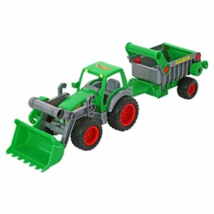 WADER QUALITY TOYS Farmer Technic - Traktor mit Frontschaufel und Kippanhänger