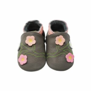 Yalion Baby Krabbelschuhe 2-Blumen grau