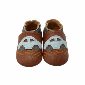 Yalion Baby Krabbelschuhe Auto braun