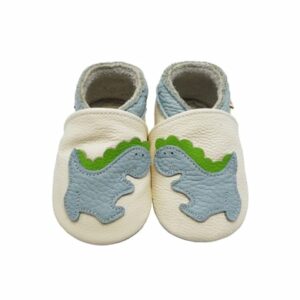 Yalion Baby Krabbelschuhe Dinosaurier weiß