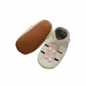 Yalion Baby Krabbelschuhe Schmetterling cremeweiß