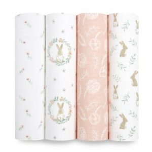 aden+anais™ Musslin Pucktuch 4er-Pack Blusching Bunnies 112 x 112