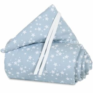 babybay® Nestchen Piqué Original azurblau Sterne weiß 144x25 cm