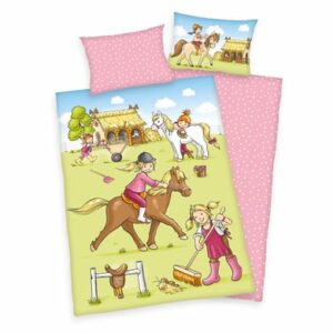 babybest® Flanell-Bettwäsche Ponyhof 100x135 cm