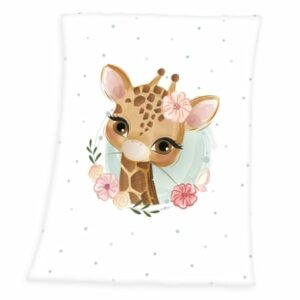 babybest® Microfaser-Flauschdecke Giraffe 75 x 100 cm