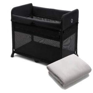 bugaboo Reisebett Stardust Black inklusive Baumwollspannbettlaken Stardust Mineral White