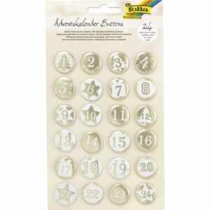 folia Adventskalender Buttons Perlmutt