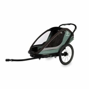 hamax Kinderfahrradanhänger Cocoon ONE mit verstellbarer Schlafposition green/black