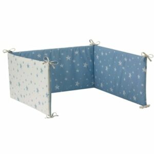 hibboux® Bettgittereinlage Star Crib Bumper White&Blue