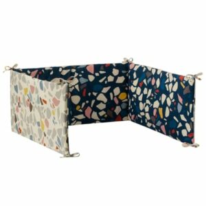 hibboux® Bettgittereinlage Terazzo Crib Bumper Azure&Sand