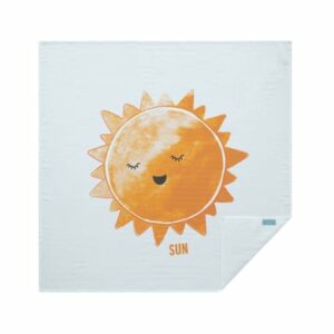 hibboux® Tagesdecken Musselin 120x120 Cosmic-Sun Multicolor