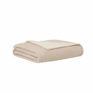 hibboux® Tagesdecken Musselin 90x110 4 Layer - Beige Multicolor