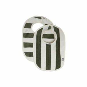 jollein 2-er Pack Lätzchen Stripe Frottee Leaf Green