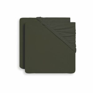 jollein Spannbettlaken Wiege Jersey 40/50x80/90cm 2-er Pack Leaf Green