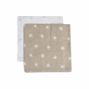 jollein Spucktuch Musselin 2er-Pack Pointelle Sun Biscuit