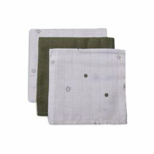 jollein Spucktuch Musselin 3er-Pack Stargaze Leaf Green