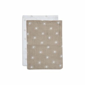 jollein Waschlappen Musselin 2er-Pack Pointelle Sun Biscuit