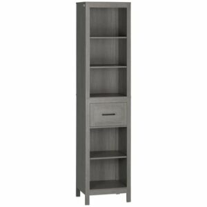 kleankin Badezimmerschrank mit Kippschutz grau