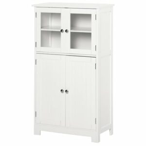 kleankin Badezimmerschrank mit Kippschutz weiß