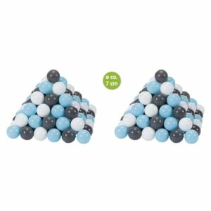 knorr toys® Bälle Set ca. Ø7 cm - 200 balls creme/grey/lightblue blau