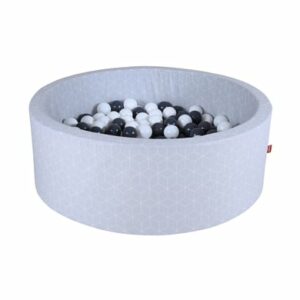 knorr toys® Bällebad soft - Geo cube grey - 300 balls grey/creme grau