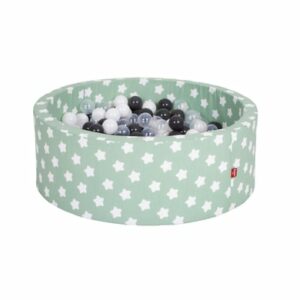 knorr toys® Bällebad soft - Green white stars 300 balls grey/white/transparent grau