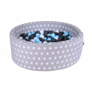 knorr toys® Bällebad soft - Grey white dots - 300 balls creme/grey/lightblue grau