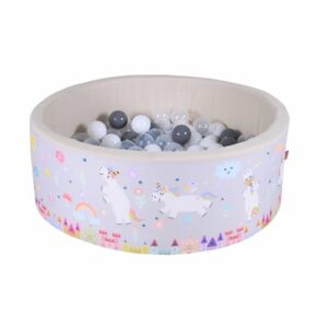 knorr toys® Bällebad soft - Unicorn grey - 150 balls grey/white/transparent beige